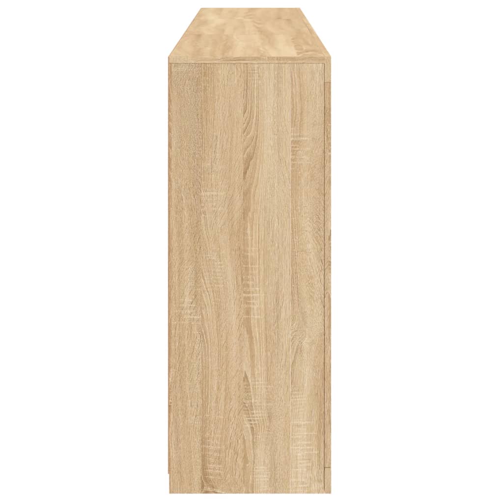 skænk med LED-lys 181,5x37x100 cm sonoma-eg