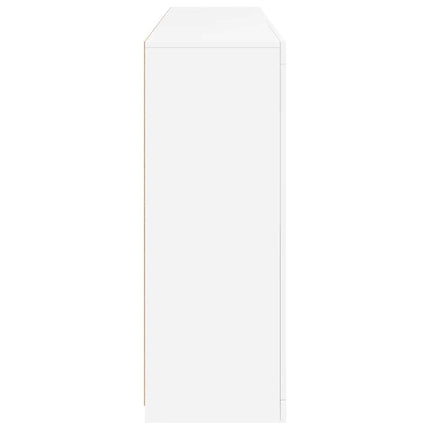 skænk med LED-lys 162x37x100 cm hvid