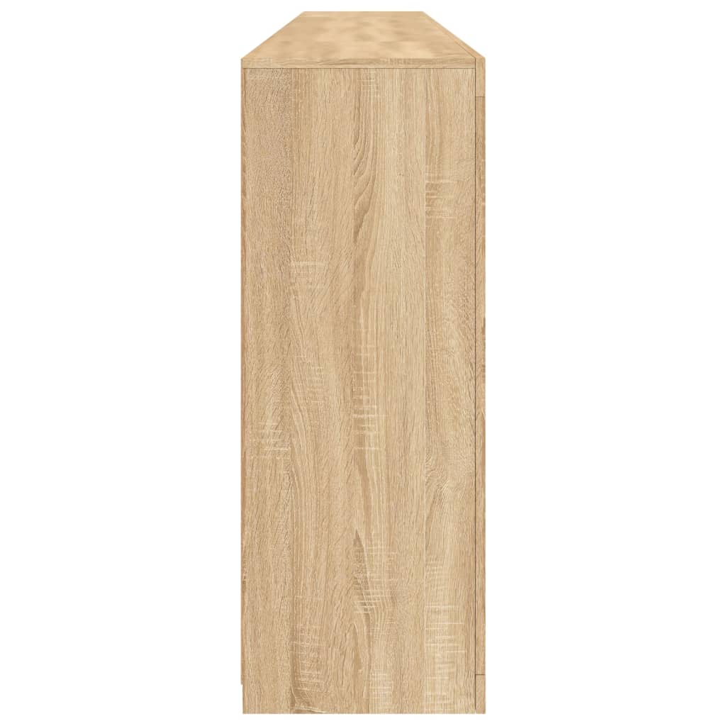 skænk med LED-lys 162x37x100 cm sonoma-eg