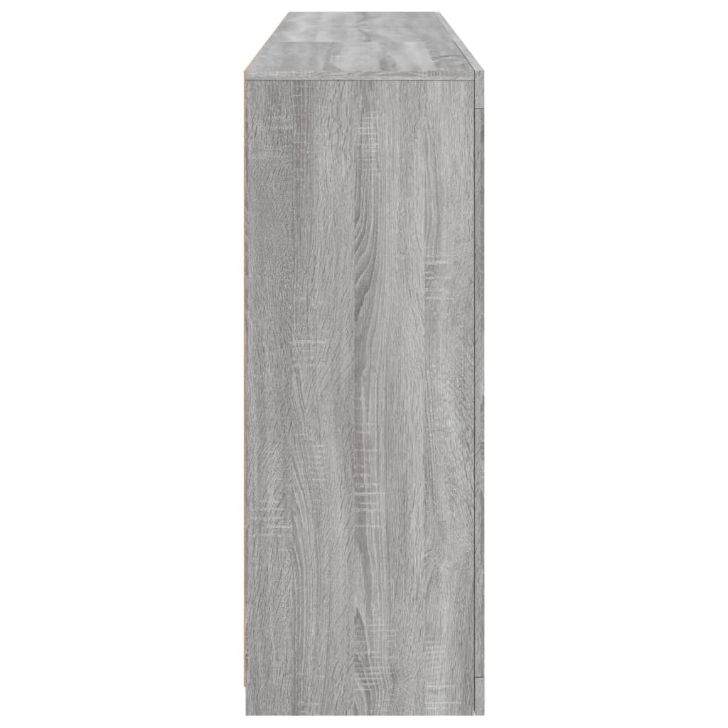 skænk med LED-lys 162x37x100 cm grå sonoma-eg