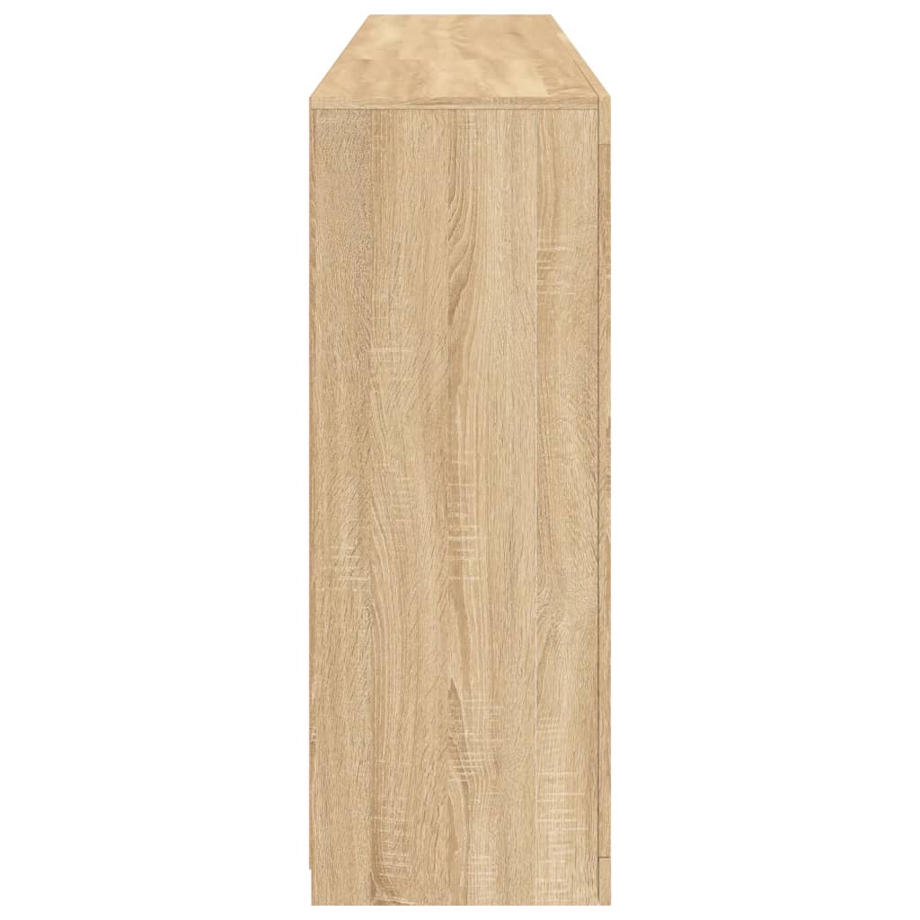 skænk med LED-lys 181,5x37x100 cm sonoma-eg