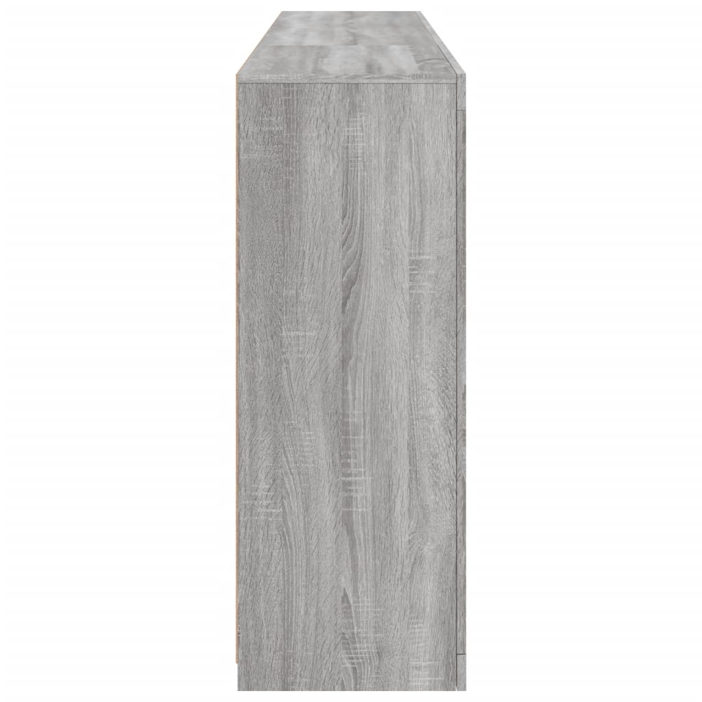 skænk med LED-lys 181,5x37x100 cm grå sonoma-eg