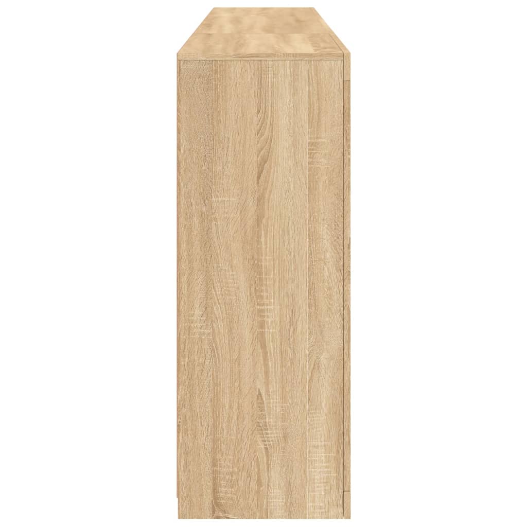 skænk med LED-lys 202x37x100 cm sonoma-eg