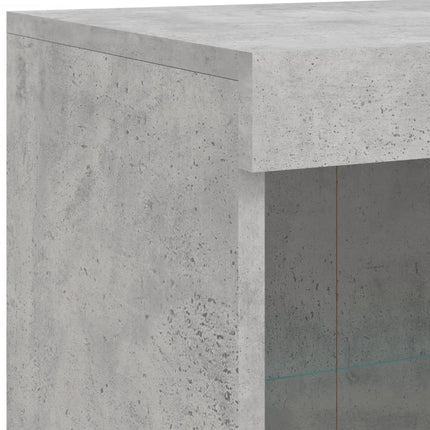 skænk med LED-lys 202x37x100 cm betongrå
