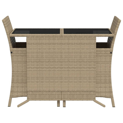 bistrosæt til haven 3 dele med hynder polyrattan blandet beige