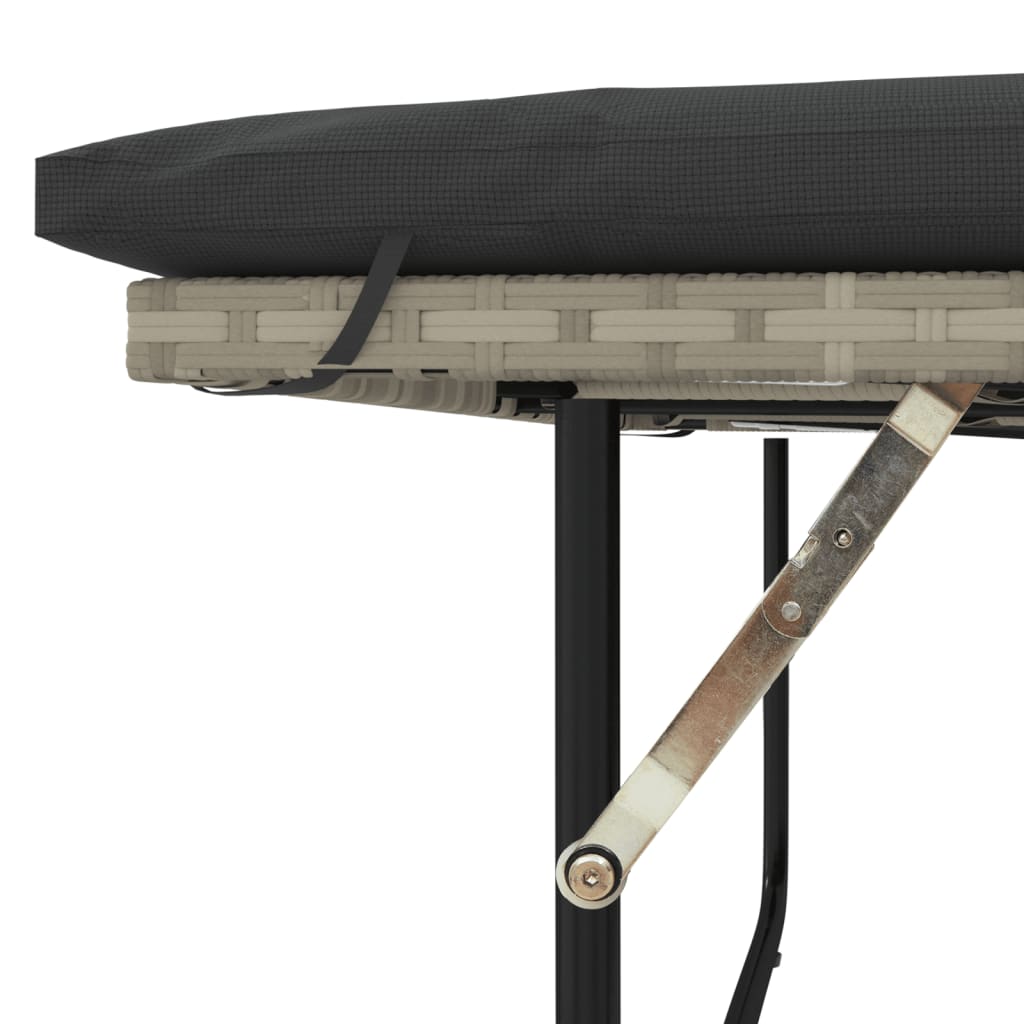 2-personers havesofa med hynder polyrattan lysegrå