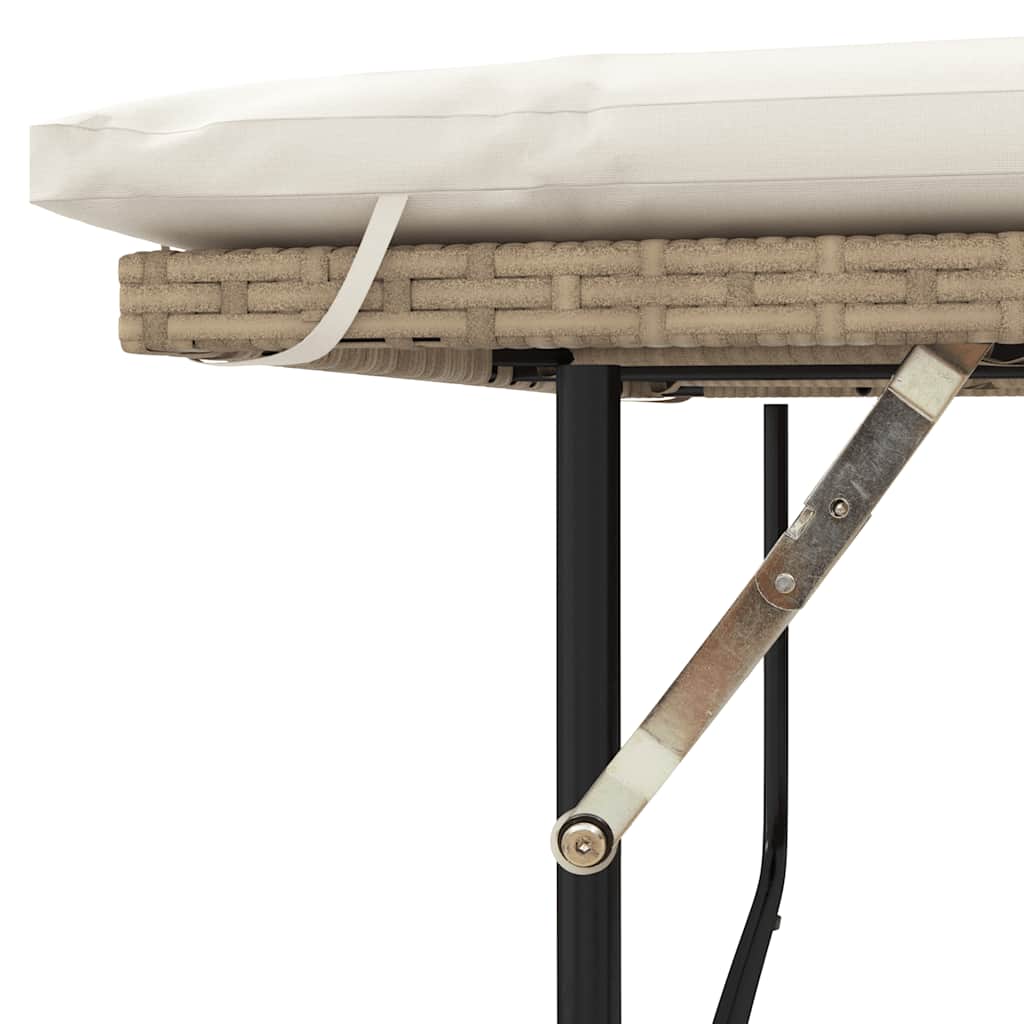 2-personers havesofa med hynder polyrattan og akacietræ beige