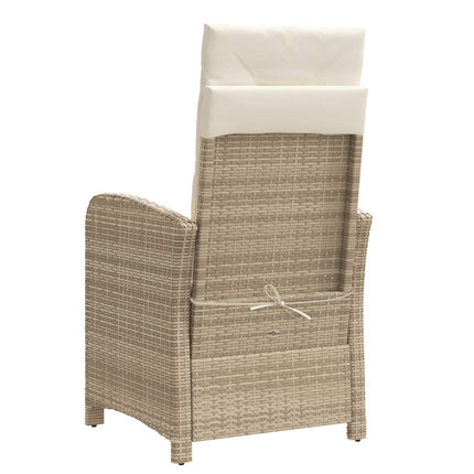 bistrosæt til haven 3 dele med hynder polyrattan beige