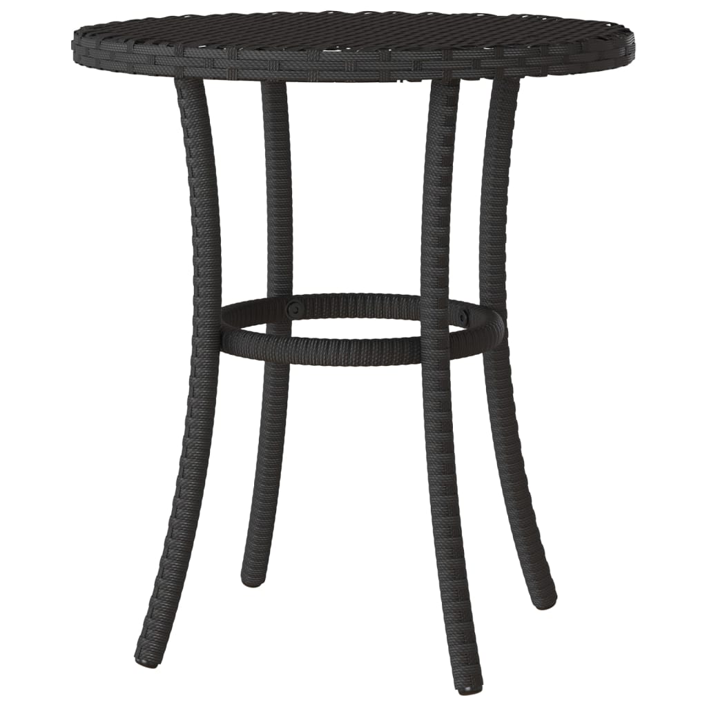 bistrosæt til haven 3 dele med hynder polyrattan sort