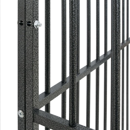 hundegård 20 paneler galvaniseret stål sort