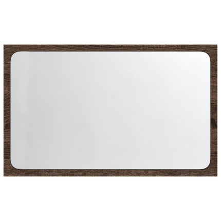 badeværelsesspejl m. LED 60x8,5x38 cm konstrueret træ brunt eg