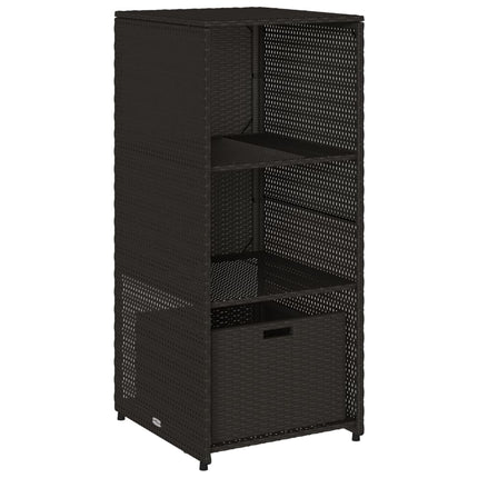 opbevaringsskab til haven 50x55x115 cm polyrattan sort