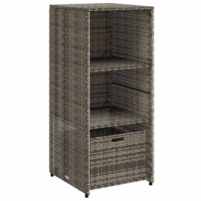 opbevaringsskab til haven 50x55x115 cm polyrattan grå