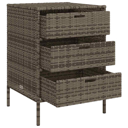 opbevaringsskab til haven 55x59x80 cm polyrattan grå