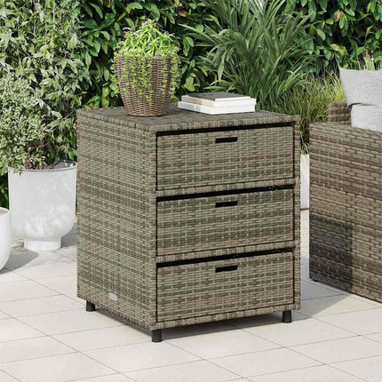 opbevaringsskab til haven 55x59x69 cm polyrattan grå