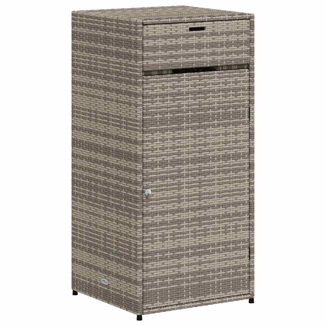 opbevaringsskab til haven 55x55x111 cm polyrattan grå