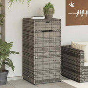 opbevaringsskab til haven 55x55x111 cm polyrattan grå