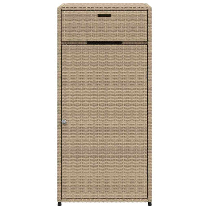 opbevaringsskab til haven 55x55x111 cm polyrattan beige