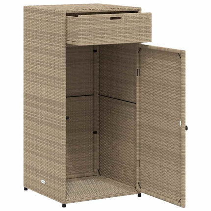 opbevaringsskab til haven 55x55x111 cm polyrattan beige