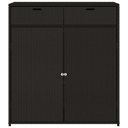 opbevaringsskab til haven 105x55x113 cm polyrattan sort