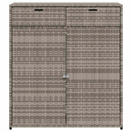 opbevaringsskab til haven 105x55x113 cm polyrattan grå