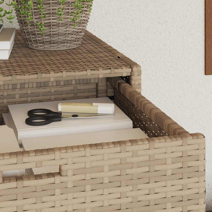 opbevaringsskab til haven 105x55x113 cm polyrattan beige