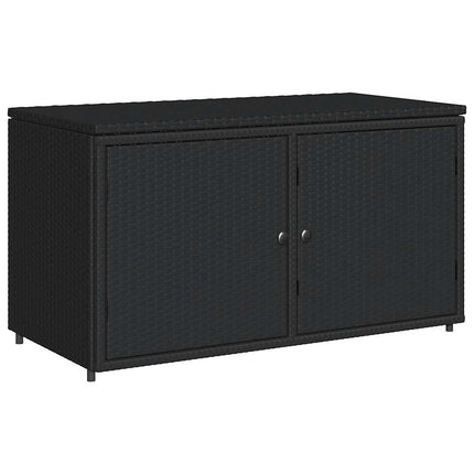 opbevaringsskab til haven 110x55x60,5 cm polyrattan sort