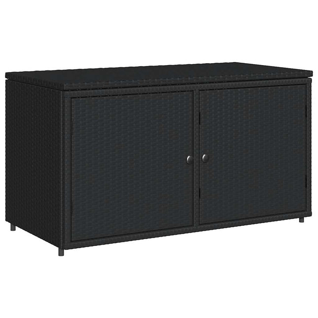 opbevaringsskab til haven 110x55x60,5 cm polyrattan sort