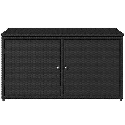 opbevaringsskab til haven 110x55x60,5 cm polyrattan sort