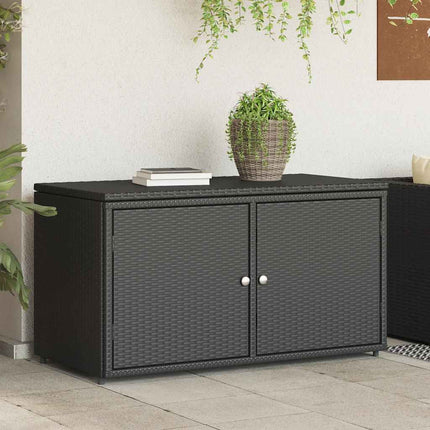 opbevaringsskab til haven 110x55x60,5 cm polyrattan sort