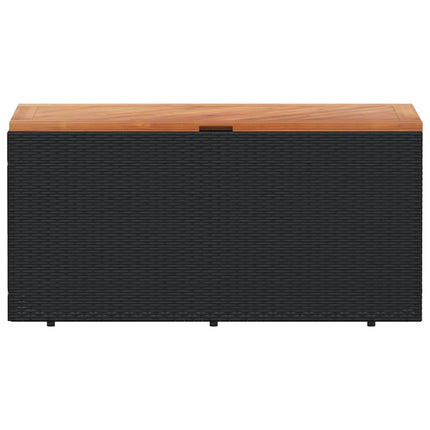 opbevaringsboks til haven 110x50x54 cm polyrattan akacie sort