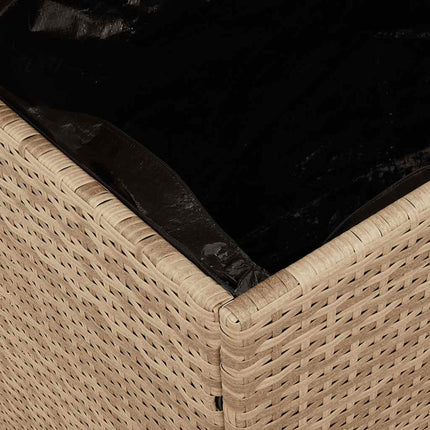 opbevaringsboks til haven 110x50x54 cm polyrattan akacie beige