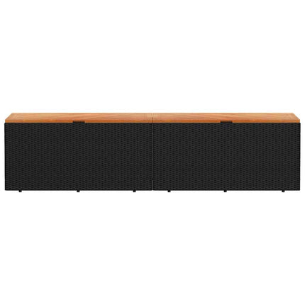 opbevaringsboks til haven 220x50x54 cm polyrattan akacie sort