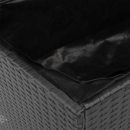 opbevaringsboks til haven 220x50x54 cm polyrattan akacie sort