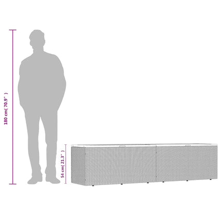opbevaringsboks til haven 220x50x54 cm polyrattan akacie sort