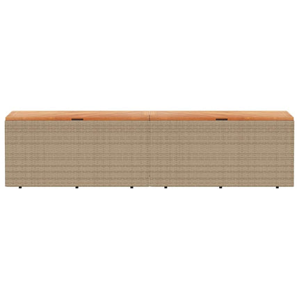 opbevaringsboks til haven 220x50x54 cm polyrattan akacie beige