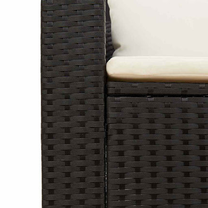 sofasæt til haven 5 dele med hynder polyrattan akacietræ sort
