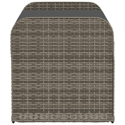 opbevaringsbænk med hynde 115x51x52 cm polyrattan grå