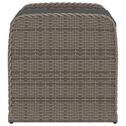 opbevaringsbænk med hynde 80x51x52 cm polyrattan grå