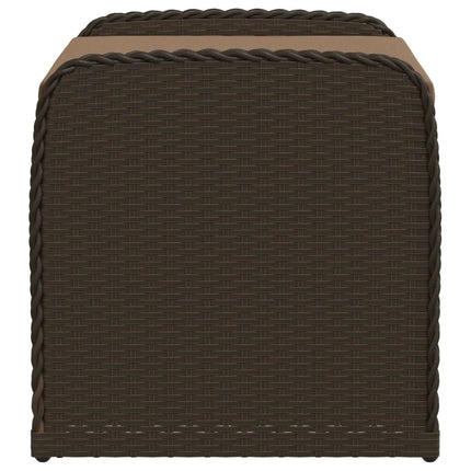 opbevaringsbænk med hynde 80x51x52 cm polyrattan brun