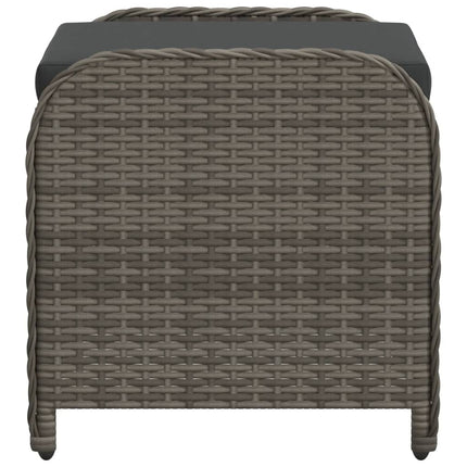 haveskammel med hynde 58x46x46 cm polyrattan grå