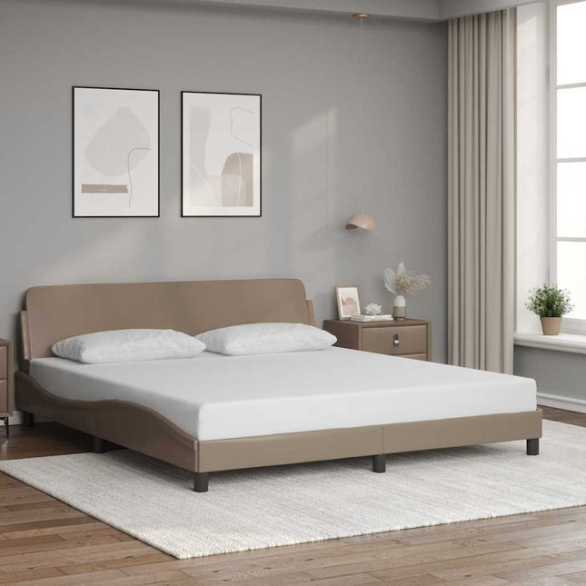 sengeramme Dover 180x200 cm kunstlæder cappuccinofarvet
