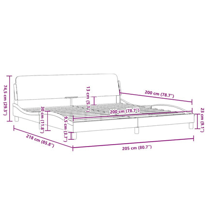 sengeramme Dover 200x200 cm stof gråbrun