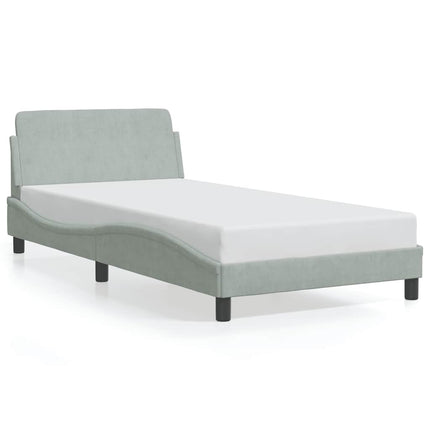 sengeramme Dover 100x190 cm velour lysegrå