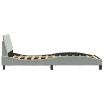 sengeramme Dover 100x190 cm velour lysegrå