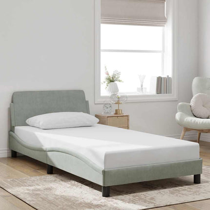 sengeramme Dover 100x190 cm velour lysegrå