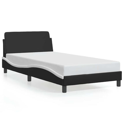 sengeramme Dover 100x190 cm kunstlæder sort og hvid
