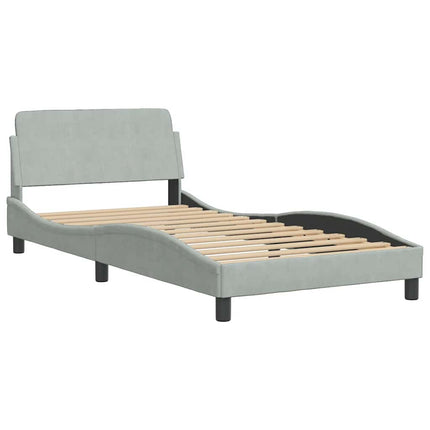 sengeramme Dover 100x203 cm velour lysegrå