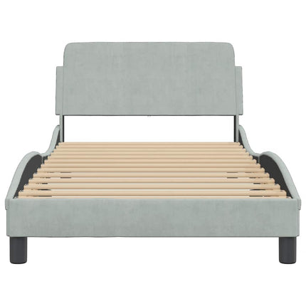 sengeramme Dover 100x203 cm velour lysegrå