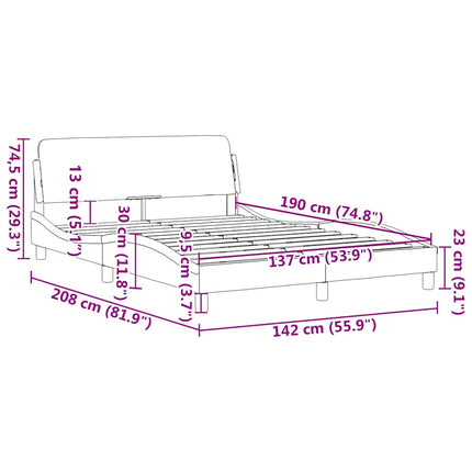 sengeramme Dover 137x190 cm kunstlæder sort